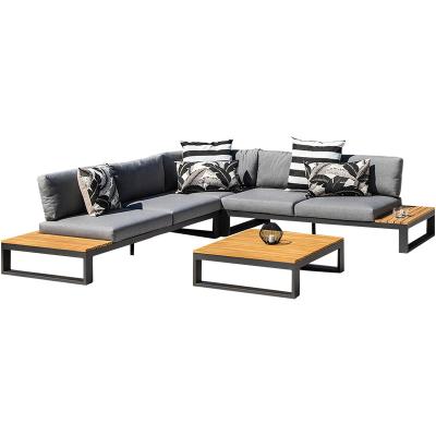 China Modern Modern commercial hotel living room woven rope outdoor chaise lounge sofa patio aluminum cushion sofa set modern outdoor sofa for sale