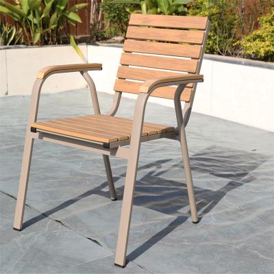 China Modern Modern Plastic wood outdoor restaurant garden tables and chairs outdoor furniture patio dinning chair patio furniture set garden for sale