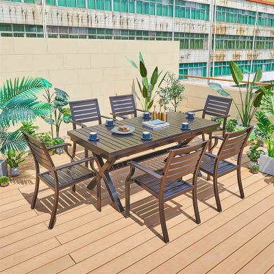 China Water Proof Best price garden cast aluminum dining chair and table  outdoor dining set for sale