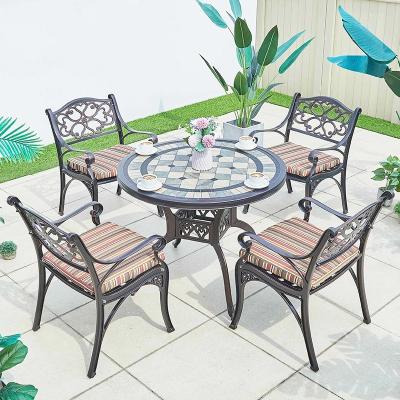 China Water Proof Nice design furniture set cast aluminum round side table coffee table set for sale