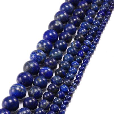 China For Jewelry Making Wholesale 4_6_8_10mm Dark Lazulite Blue Granite Bead Bracelet Around Loose Gemstone Set Natural Stone Beads For Jewelry Making Sets for sale