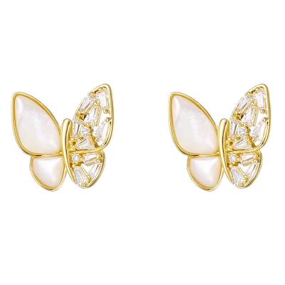 China FASHIONABLE Lightweight Luxury 925 Silver Butterfly Ear Stud for sale