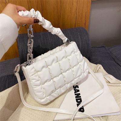 China New fashion female foreign chain small style fold shoulder bag waterproof embroidered portable place bag rhombus for sale