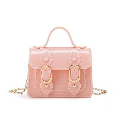 China Mini One New Small PORTABLE Female Style Jelly Shoulder Messenger Bag Fashion Square Tote Bag for sale