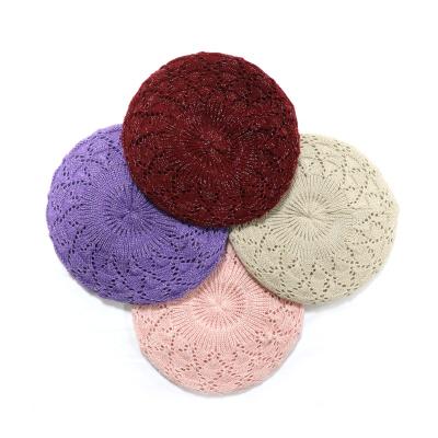 China With Metallic Fiber Directly Manufactured Newly Fashionable Knitted Metallic Warm Beret Women Beanie Hat for sale