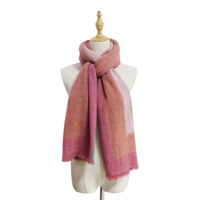 China Long Hot Selling Customized Directly Made New Fashionable Female Warm Woven Scarf Shawl for sale