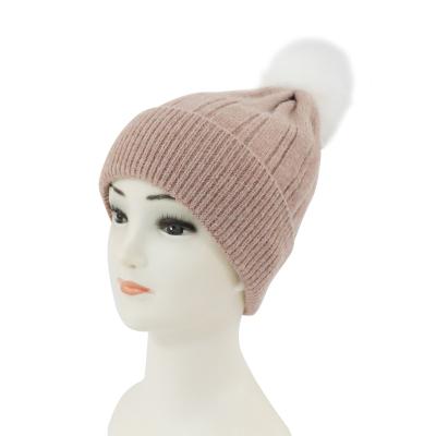 China Winter Autumn Spring COMMON Fashionable Customized Unisex Warmly Knit Hat/Beanie With Faux Fur Ponpom for sale