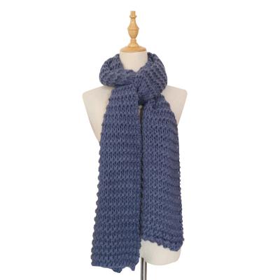 China Custom Design Winter Women's Unique Design Long Hot Sale Fashion Acrylic Knit Chunky Scarf for sale