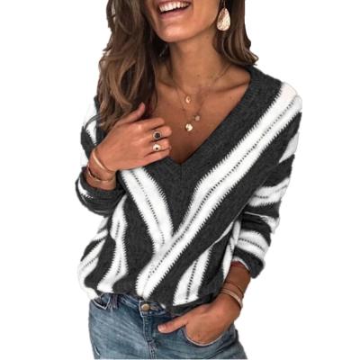 China Viable Women's Long Sleeve T-Shirt Printed Plush V-Neckline Loose Fit Soft Waffle Knit Thermal Ladies Tops for sale