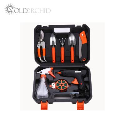 China Universal Portable Garden Tool Kit Aluminum Alloy Garden Tool Kit 10 Pieces Mini Garden Tool for sale