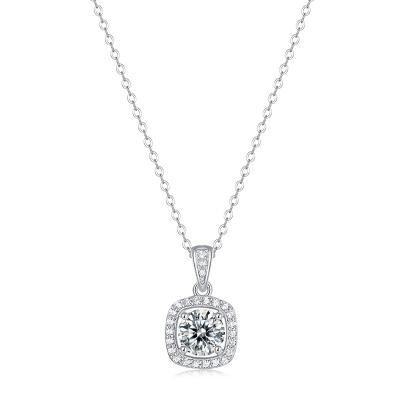 China CLASSIC Diamond Charm Initial Sterling Silver Chain Pendant Necklace for sale