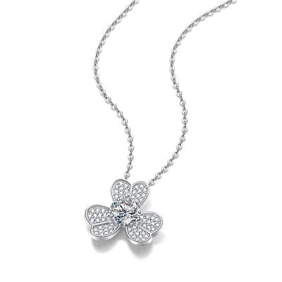 China CLASSIC design charm and fashion S925 wholesale handmade silver clover pendant for sale