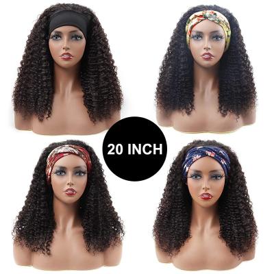 China Wholesale Cheap Kinky Curly Curly Virgin Hair Half Wrap Wigs Corollahair Natural Curly Headband Wigs For Black Women for sale