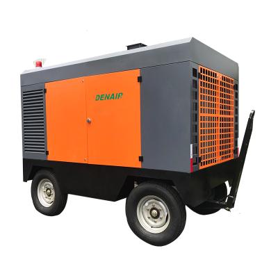 China Lubricated 7 10 15 Bar Diesel Portable Type 600cfm Screw Air Compressor for sale