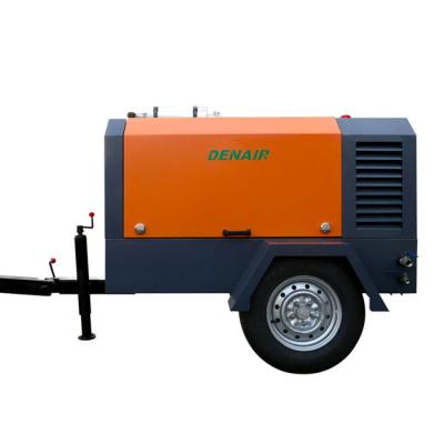 China Diesel Lubricated Rotary Screw Portable Air Compressor With 3-47 Cubic Meter Per Min for sale