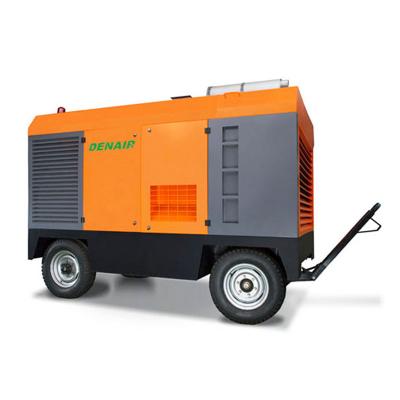 China DENAIR DACY 15 bar 17m3 600 cfm lubricated portable diesel engine driven screw air compressor for sale