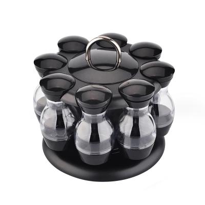 China Viable 8Pcs Condiment Set Spice Condiment Server 360 Rotating Spice Rack Kitchen Organizer Space Saving Durable Compact for sale