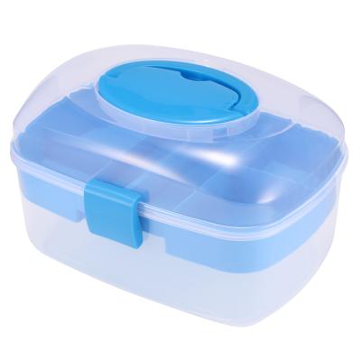 China Viable Kit Tool Storage Box Needle Thread Scissors Organizer Medicine Container Storage Sewing Box for sale