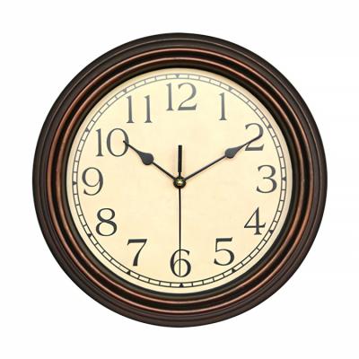 China Living room 12 inch retro wall clock antique iron tickless silent clock indoor and outdoor decoration for sale