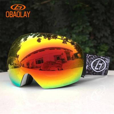 China Colorful High Hardness Film Coated Ski Goggles Snowboarding Snow Sports Eyewear Protective Ski Goggles Custom Logo for sale