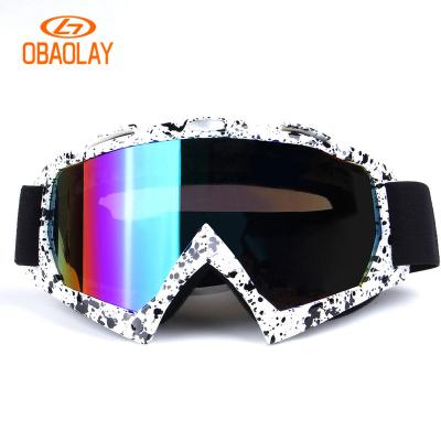 China OBAOLAY Motorcycle Motocross Glass Polarized Goggles For Helmet Racing Dirt Bike ATV MX Goggles Clear Glass Off Road Eyewear Sunglasses for sale