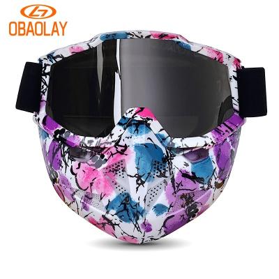 China 2022 Consecrated Obaolay Collocation Motorcycle Goggles Motorcycle Glasses Safe And Comfortable Motocross Helmets Face Mask Graffiti Masks for sale