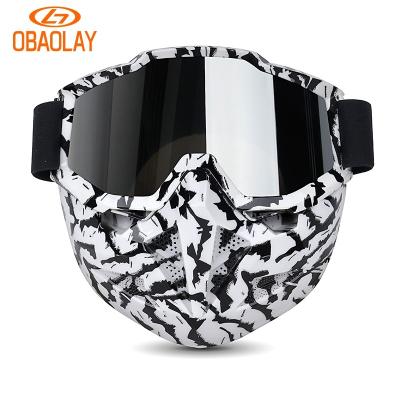 China OBAOLAY Motorcycle Glass Mouth Filter Eyewear Motorcycle Goggles Motocross Goggles Detachable Modular Mask Safe And Comfortable Motorcycle New for sale