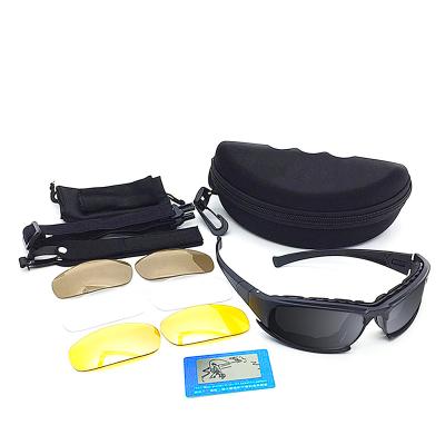 China Lightweight Shockproof Tactical Polarized Military Yellow Night Vision Goggles Glasses with 3 Glass Shooting Lenses for sale