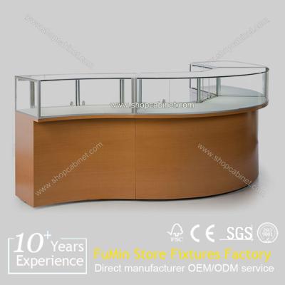 China Luxury modern wood body showroom glass jewelry display cabinet for sale