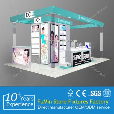 China luxury cosmetics kiosk showcase design to display eyeshade for sale