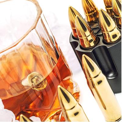 China New Design Viable Bullet Fridge Stones Whiskey Stone Stainless Steel Bullet Shaped Whiskey Stones Bullets Gift Set for sale