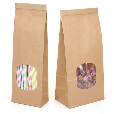 China Security Stand Up Kraft Paper Bag With Clear Window for sale