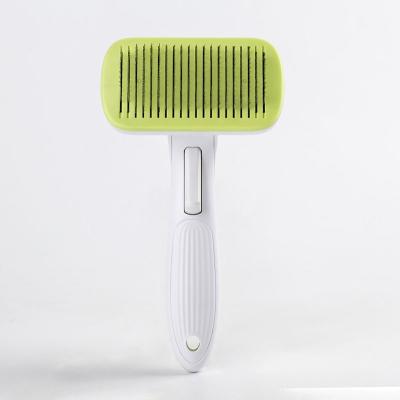 China Sustainable Cat Slicker Brush Remove Dog Bristle Pet Comb Self Cleaning Dog Pet Grooming Brush Automatically for sale