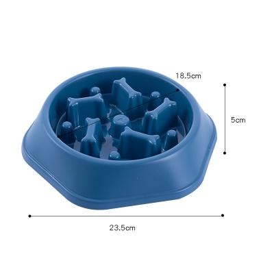 China New Sustainable Pet Products Food Bowl Cat Dog Plastic Non-Slip Pet Slow Feeder Indoor Outdoor Bowl for sale