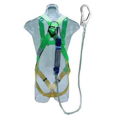 China Fall Protection Equipment Full Body Safety Belt-Harness With Lanyard Shock Absorber for sale