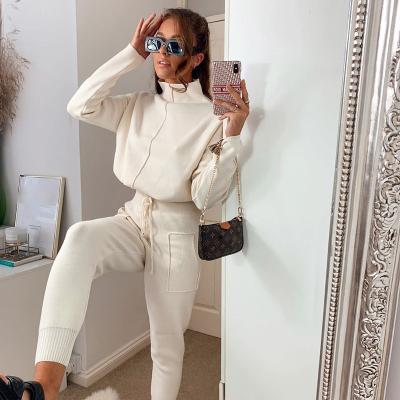 China 2022 New Fashion Breathable Custom Culture Training Sport Wear Solid Color Solid Color Women Main Sweatsuit Set for sale