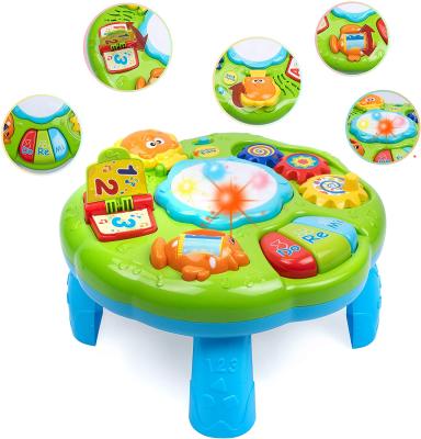 China Toy Baby Activity Toy Battery Operated Stage Musical Railway Battery Operated Interactive Desktop Educational Study Board for sale