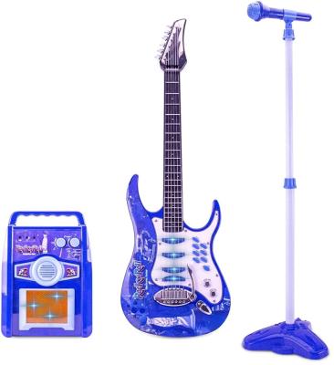 China Toy Battery Operated Toy Toyard Battery Operated Educational Toys Promotional Children Practice Music Electric Guitar With Microphone Toy Musical Instruments for sale