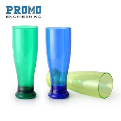 China Unbreakable reusable custom made 22oz plastic beer pilsner beer glass logo kettle stemless plastic pilsner wine stemless for sale