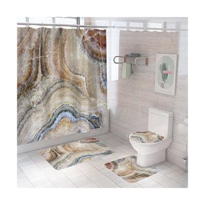 China Sustainable Bathroom Supplies Decoration 4 Piece Shower Curtain Sets for sale