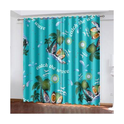 China Digital Printing Custom Printed Silk Curtain In Technology 100% Production Design for sale