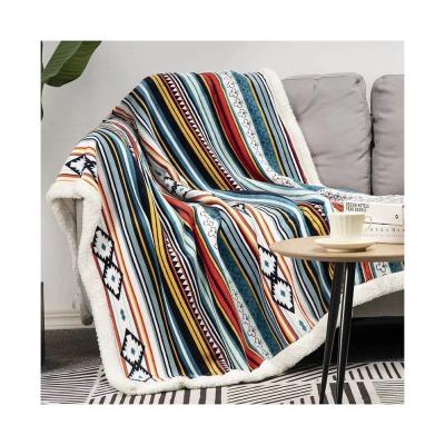 China Economical Digital Printing Custom Design Knitted Travel Cashmere Winter Blankets for sale