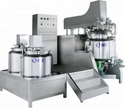 China Liquid With Solids ZT 500L Emulsifier Cosmetic Vacuum Homogenizer Hanging Emulsifying Mixer for sale