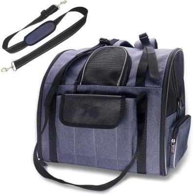 China FREE SAMPLE Pet Carrier Breathable Portable Travel Carrier Foldable Bag Airline Approved Cat Carrier Dog for sale