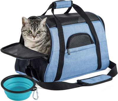 China FREE SAMPLE Breathable Pet Carrier For Cat And Dog Pet Carrier Portable Folding Airline Approved for sale