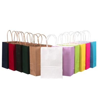 China Wholesale Recycled Materials Bolsas De Papel Kafra Biodegradable Black White Blue Pink Blue Custom Custom With Logo Handle Kraft Paper Bags for sale