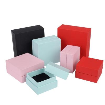 China Wholesale Recyclable Custom Logo Packaging Drawer Box Ring Earring Necklace Bracelet Rose Black Cardboard Paper Jewelry Box for sale