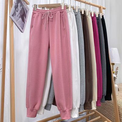 China Anti-wrinkle Winter Wholesale Custom Fleece Sweatpants Casual Plus Size Wool Sweat Track Pant Trousers Women Fleece Pants Women for sale