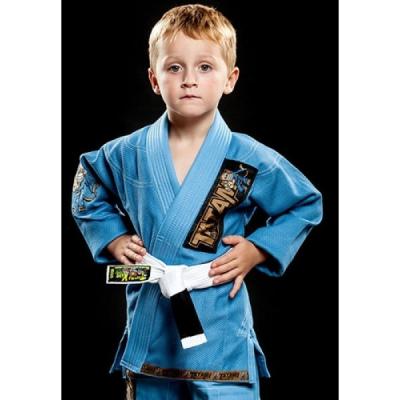 China Arbeiten Sie die Sportkleidung der blaue Brasilianer Jiu-jitsu Kimono Kampfkunst-Klagen-Kinder um zu verkaufen