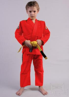 China Lightweight Brazilian Jiu Jitsu Clothing Red Karate Suit 100% Cotton Material for sale